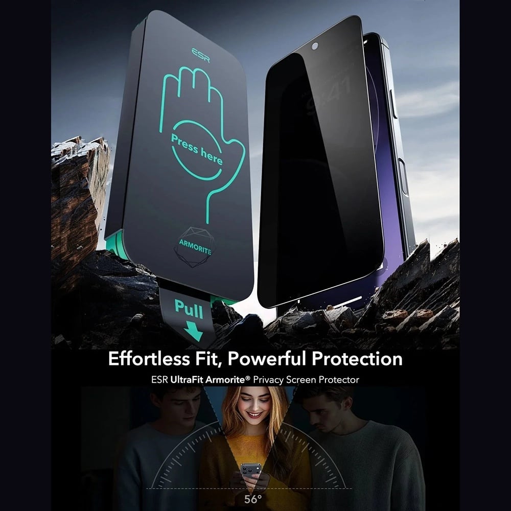 Folie pentru iPhone 17 Pro Max (set 3) - ESR Privacy Armorite Screen Protector UltraFit - Black [6]