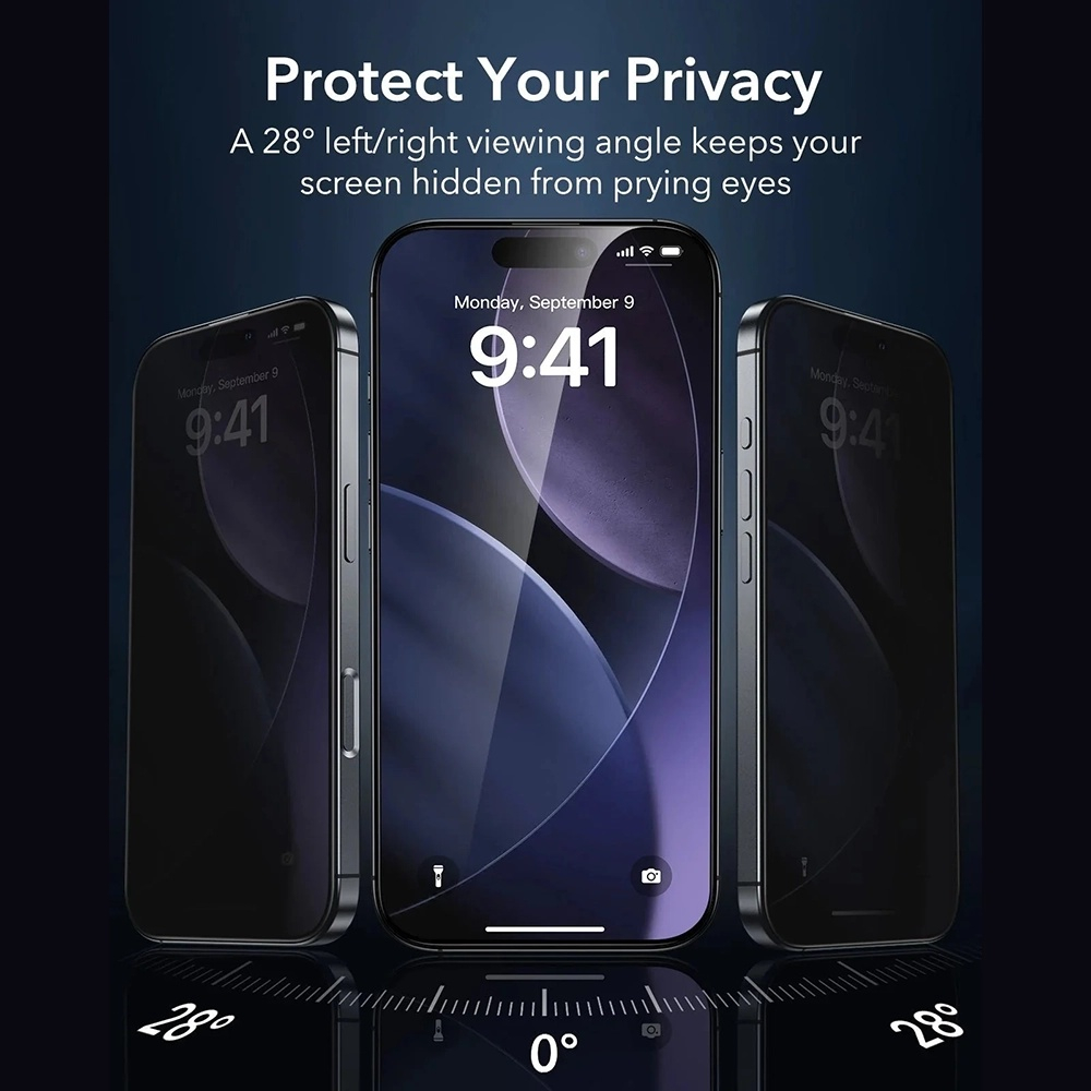 Folie pentru iPhone 17 Pro Max (set 3) - ESR Privacy Armorite Screen Protector UltraFit - Black [2]