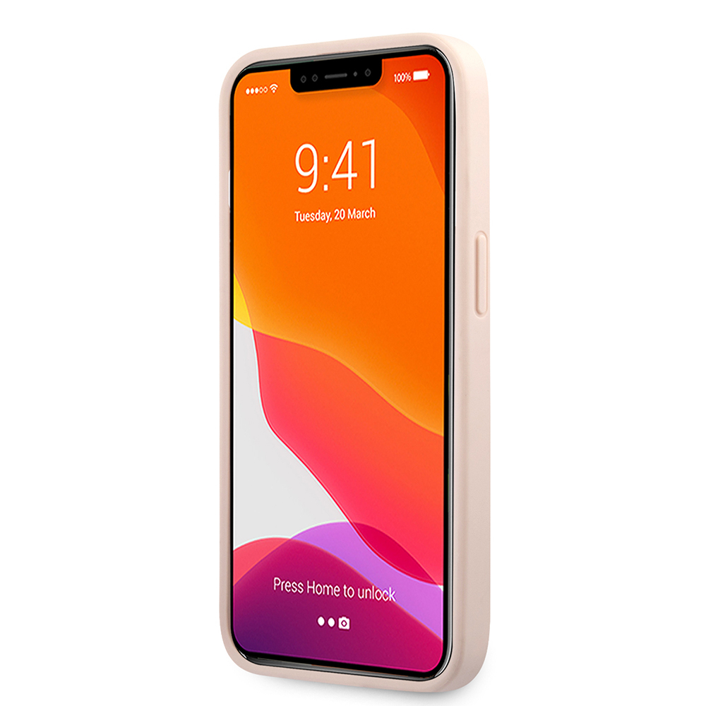 Husa de protectie Guess cu logo metalic PU 4G pentru iPhone 13 Pro, Roz [2]