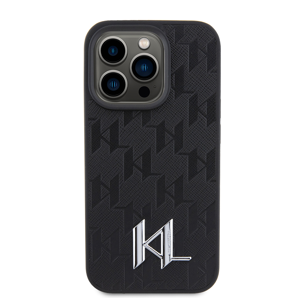 Husa iPhone 15 Pro Max - Karl Lagerfeld Hardcase Leather Monogram - Hot Stamp Metal Logo [1]