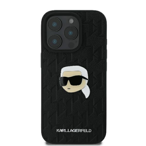 Husa iPhone 16 Pro Max - Karl Lagerfeld Hardcase Leather Monogram  - Karl Head Pin [3]