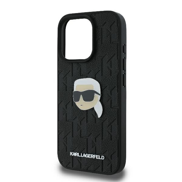 Husa iPhone 16 Pro Max - Karl Lagerfeld Hardcase Leather Monogram  - Karl Head Pin [2]