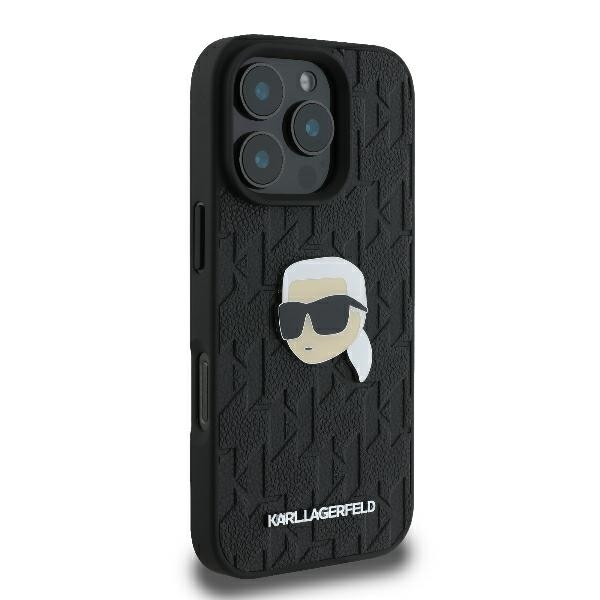 Husa iPhone 16 Pro Max - Karl Lagerfeld Hardcase Leather Monogram  - Karl Head Pin [5]