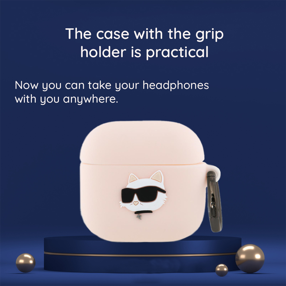 Husa pentru Apple AirPods 4 - Karl Lagerfeld Silicone Choupette Head 3D (KLA4RUNCHP) - Pink [3]