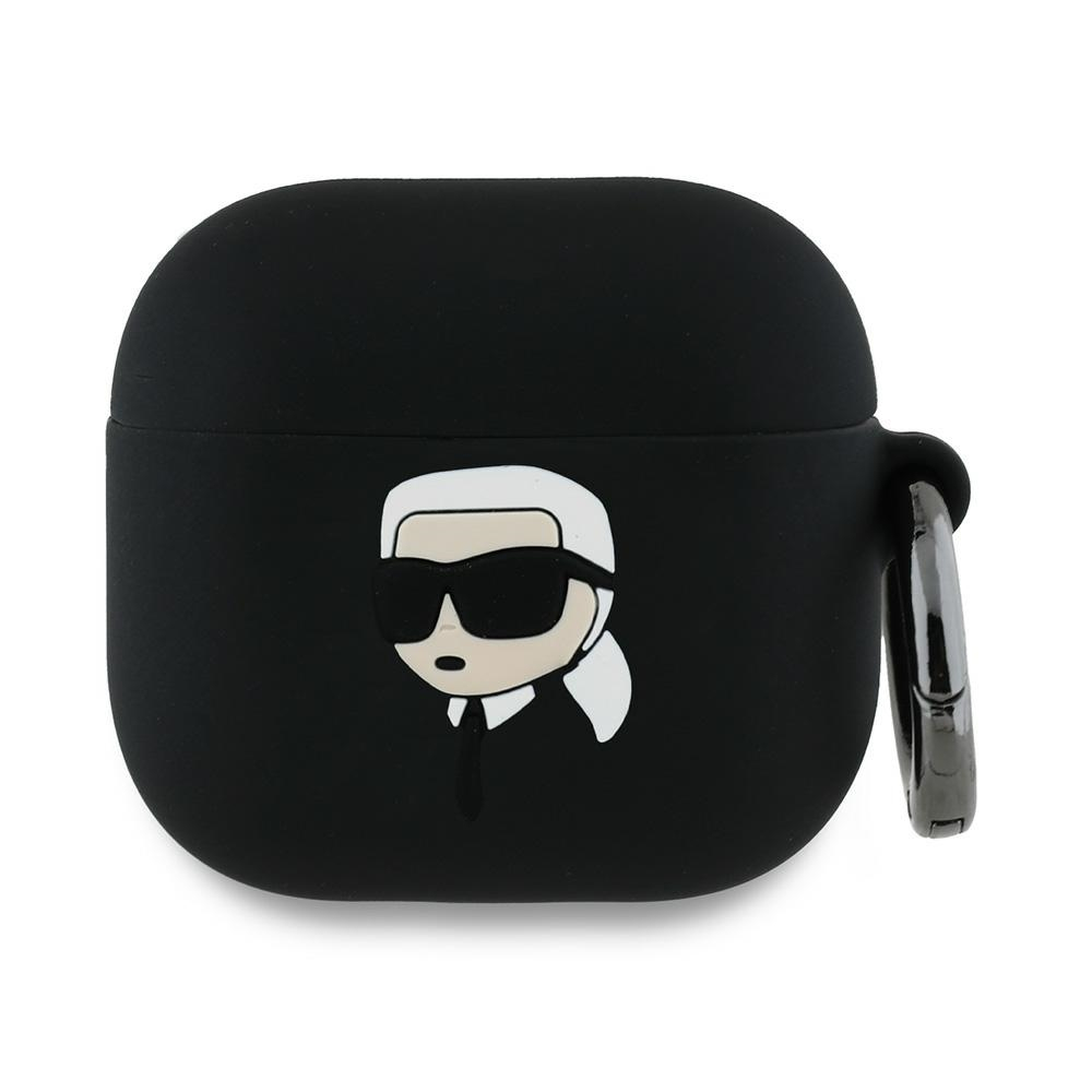 Husa pentru Apple AirPods 4 - Karl Lagerfeld Silicone Karl Head 3D (KLA4RUNIKK) - Black [1]