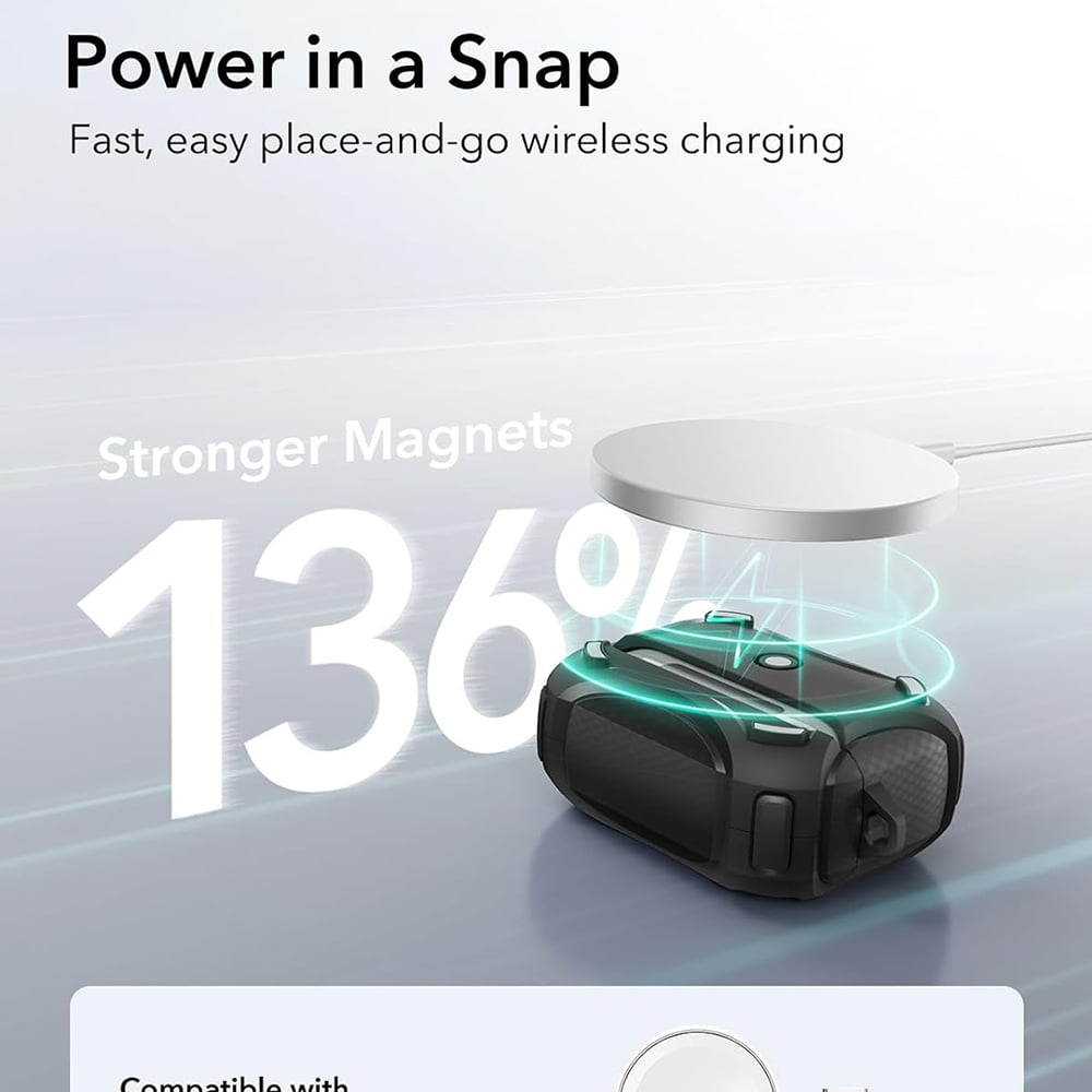 Husa pentru Apple AirPods Pro 1 / 2 - ESR Cyber Magnetic Lock HaloLock - Black [5]