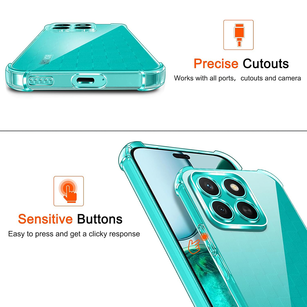 Husa pentru Honor X8c - Techsuit Shockproof Clear Silicone - Clear [2]