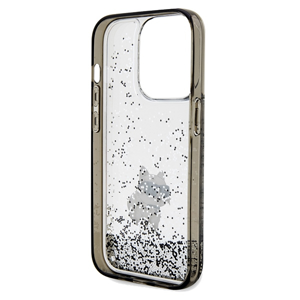 Husa pentru iPhone 14 Pro Max - Karl Lagerfeld Hardcase Liquid Glitter  - Transparent Choupette [4]