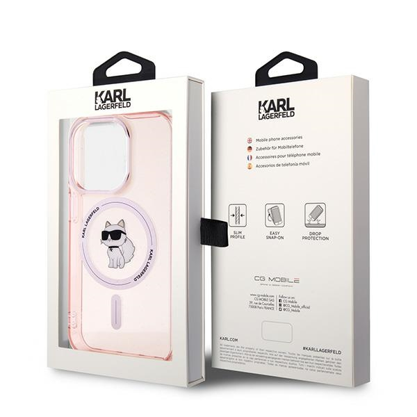 Husa pentru iPhone 14 Pro Max - Karl Lagerfeld IML MagSafe  - Pink Choupette [7]