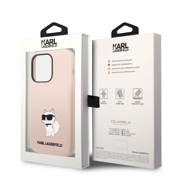 Husa pentru iPhone 14 Pro Max - Karl Lagerfeld Silicone  - Pink Choupette [8]