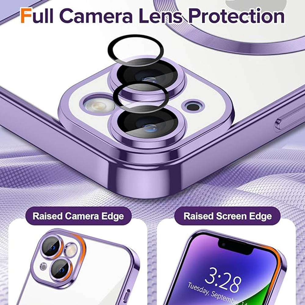 Husa pentru iPhone 14 - Techsuit Luxury Crystal MagSafe - Light Purple [5]