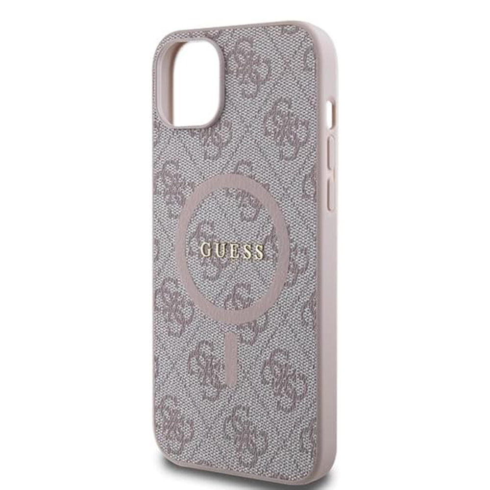Husa pentru iPhone 15 - Guess 4G Collection Leather MagSafe  - Pink [5]