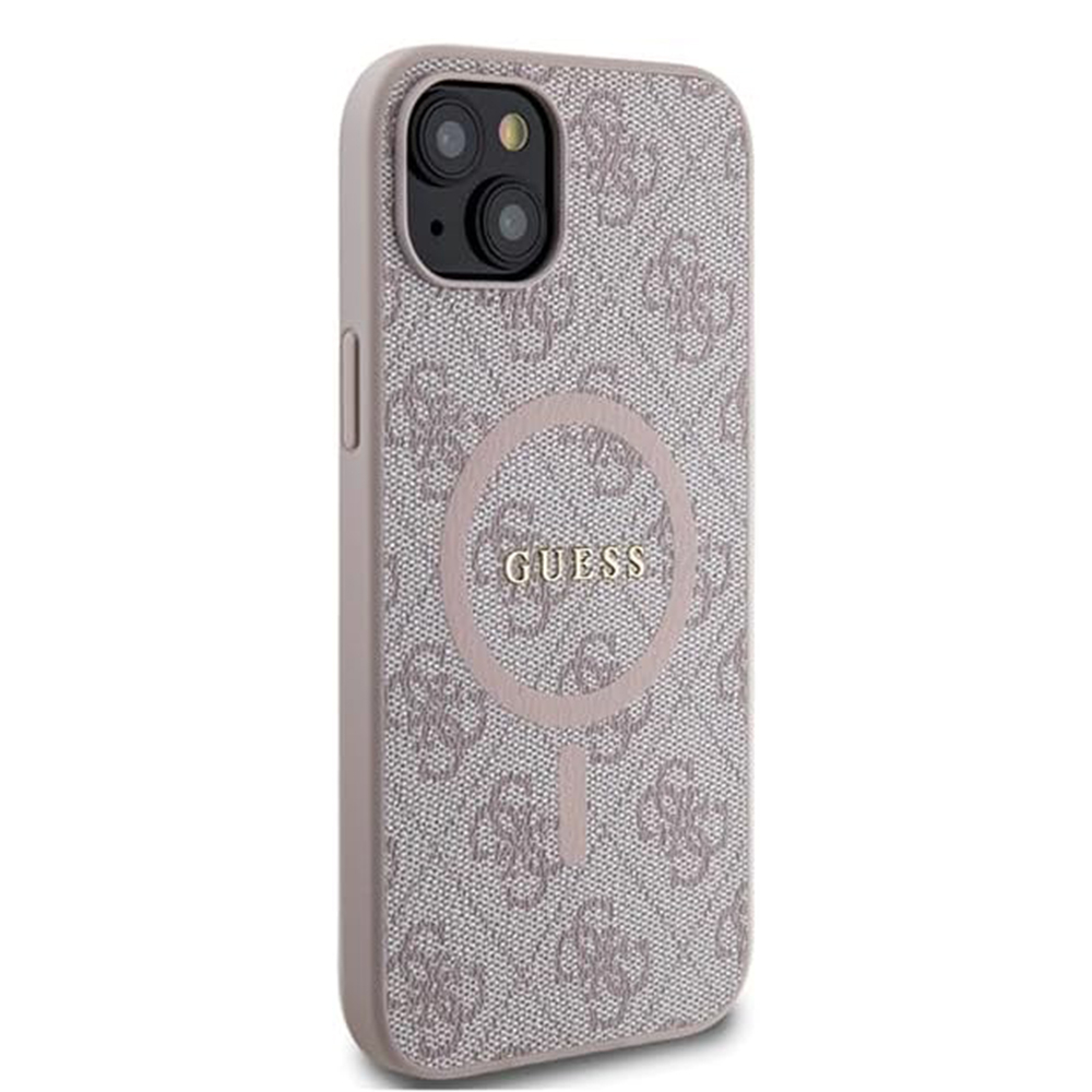Husa pentru iPhone 15 - Guess 4G Collection Leather MagSafe  - Pink [4]