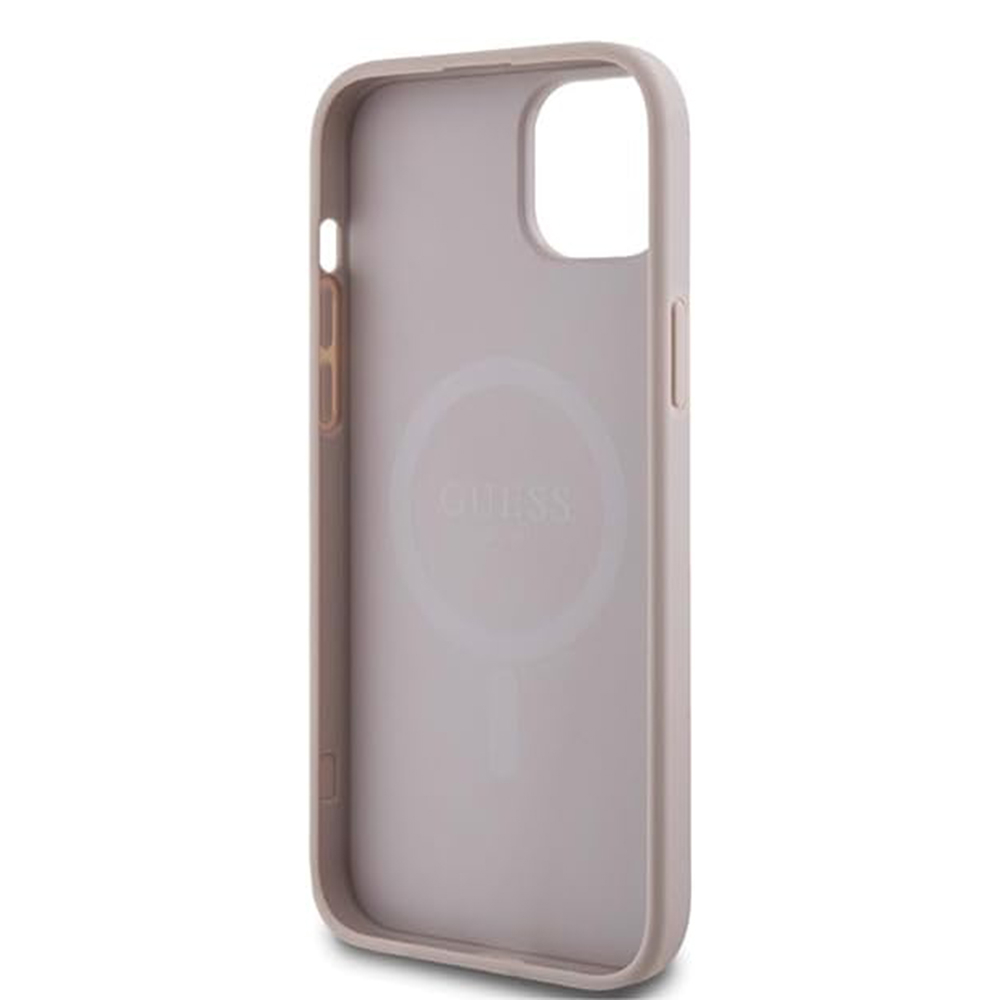 Husa pentru iPhone 15 - Guess 4G Collection Leather MagSafe  - Pink [6]