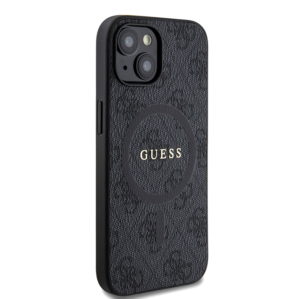 Husa pentru iPhone 15 - Guess 4G Ring Classic Logo MagSafe  - Black [4]