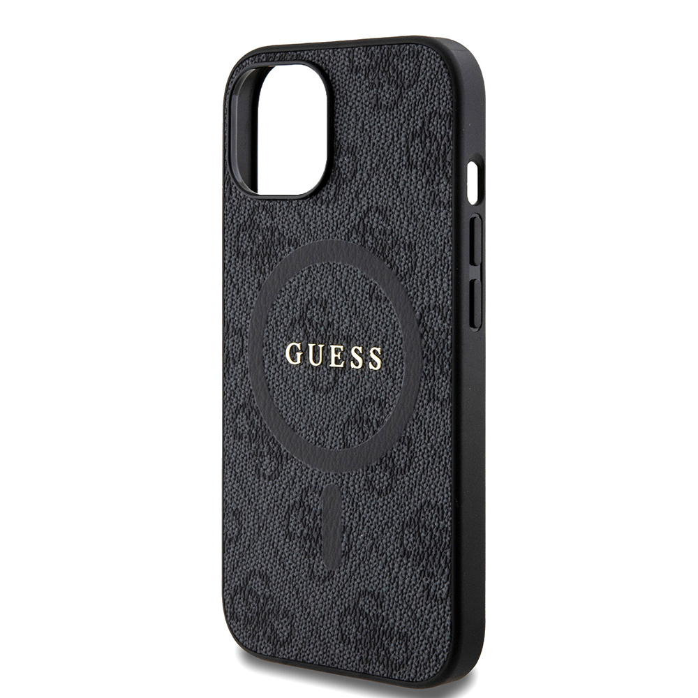Husa pentru iPhone 15 - Guess 4G Ring Classic Logo MagSafe  - Black [5]