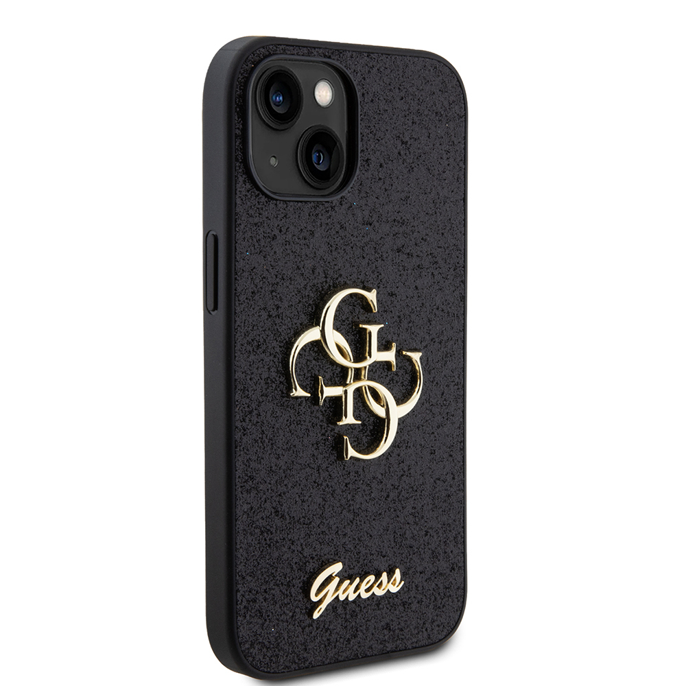 Husa pentru iPhone 15 - Guess Glitter Script Big 4G  - Black [4]