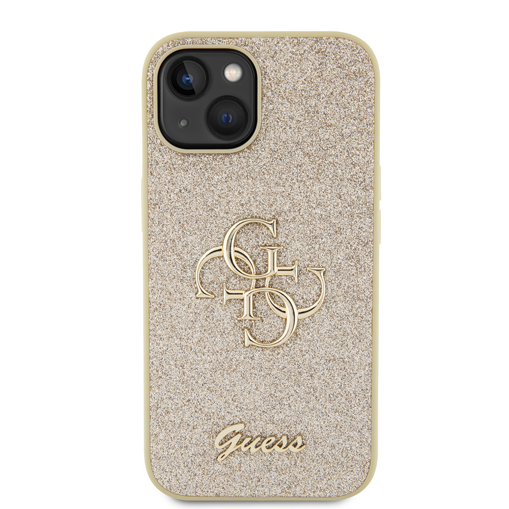 Husa pentru iPhone 15 Plus - Guess Glitter Script Big 4G - Gold [5]