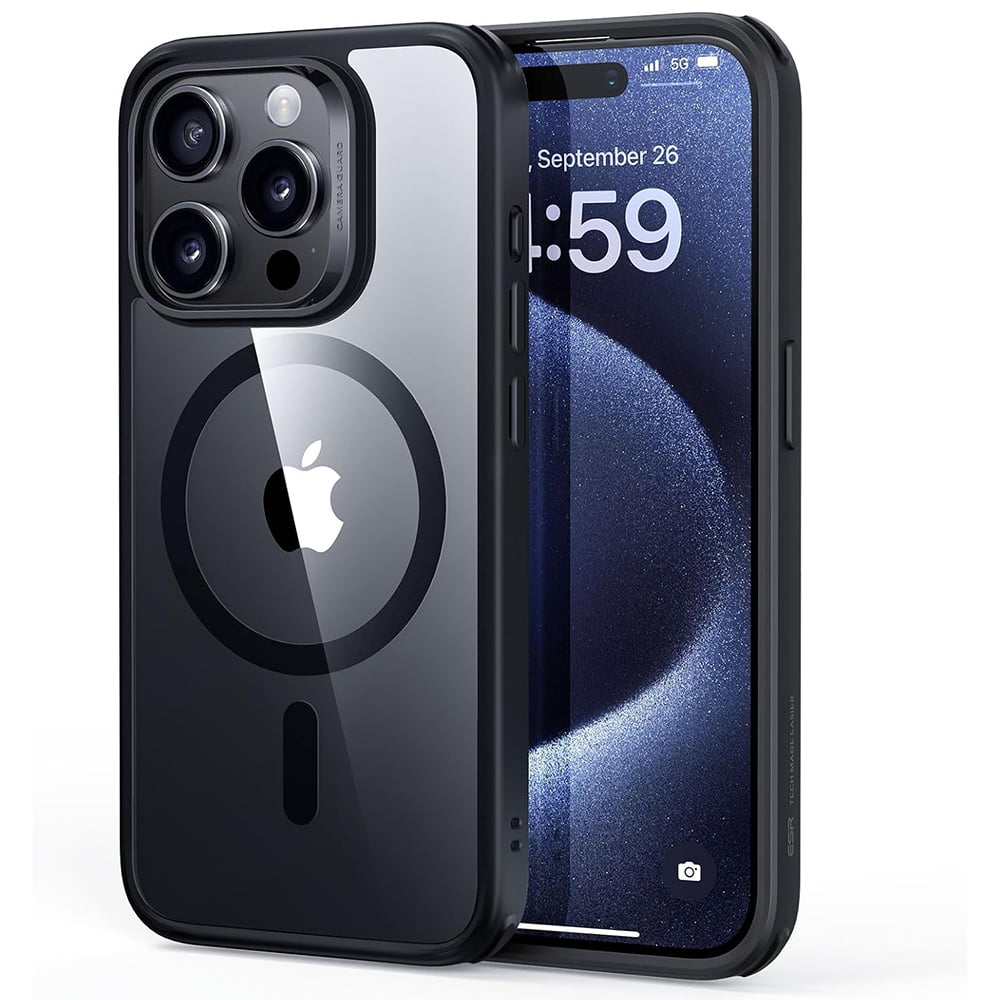 Husa pentru iPhone 15 Pro - ESR Classic Hybrid HaloLock - Clear Black [1]
