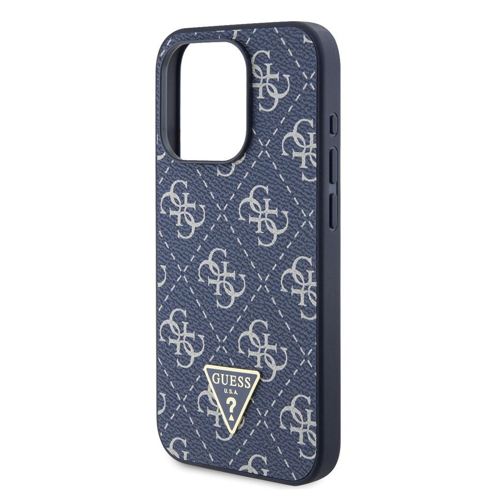 Husa pentru iPhone 15 Pro - Guess Hardcase 4G Triangle Metal Logo  - Blue [5]