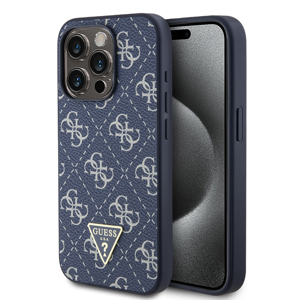 Husa pentru iPhone 15 Pro - Guess Hardcase 4G Triangle Metal Logo  - Blue [1]