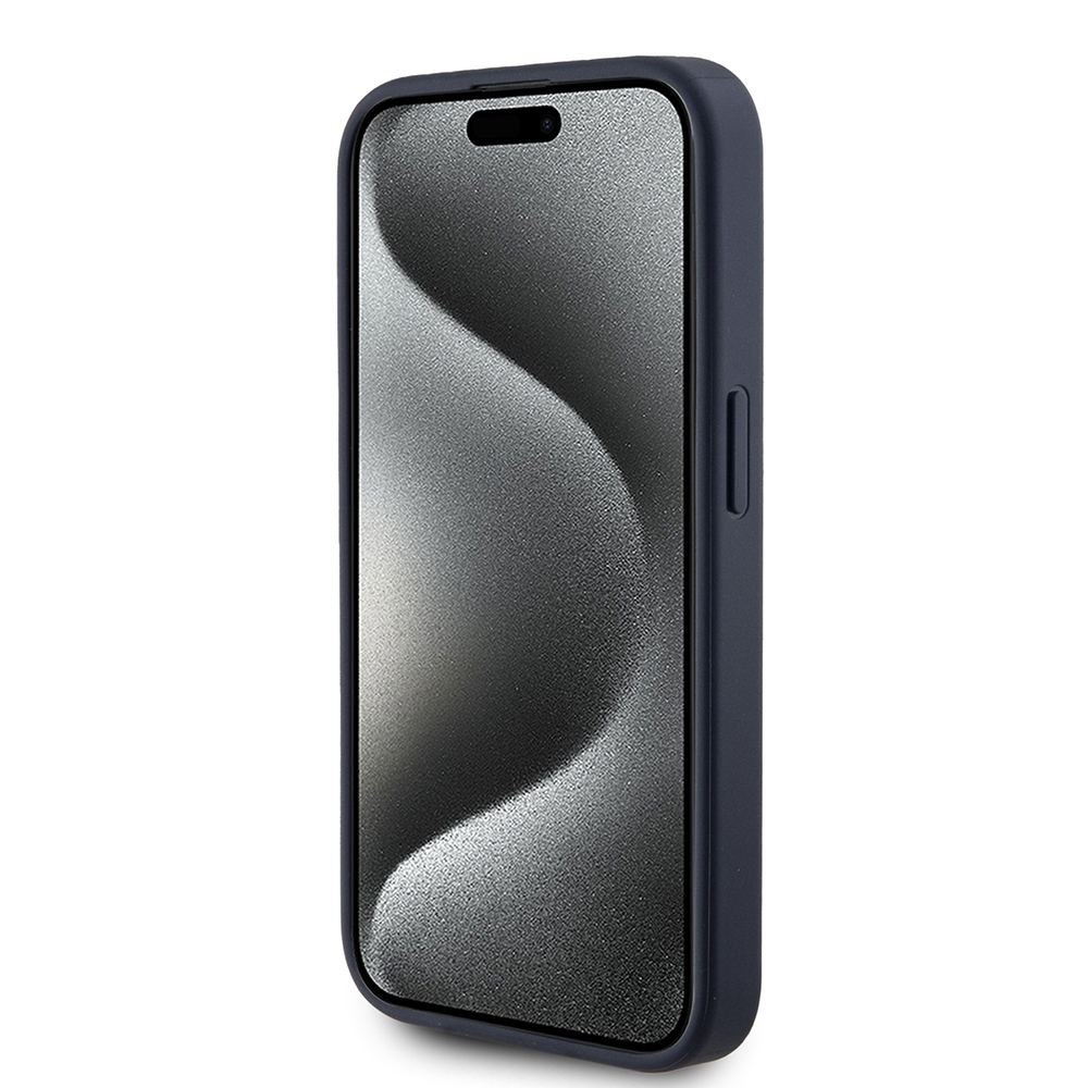 Husa pentru iPhone 15 Pro - Guess Hardcase 4G Triangle Metal Logo  - Blue [2]