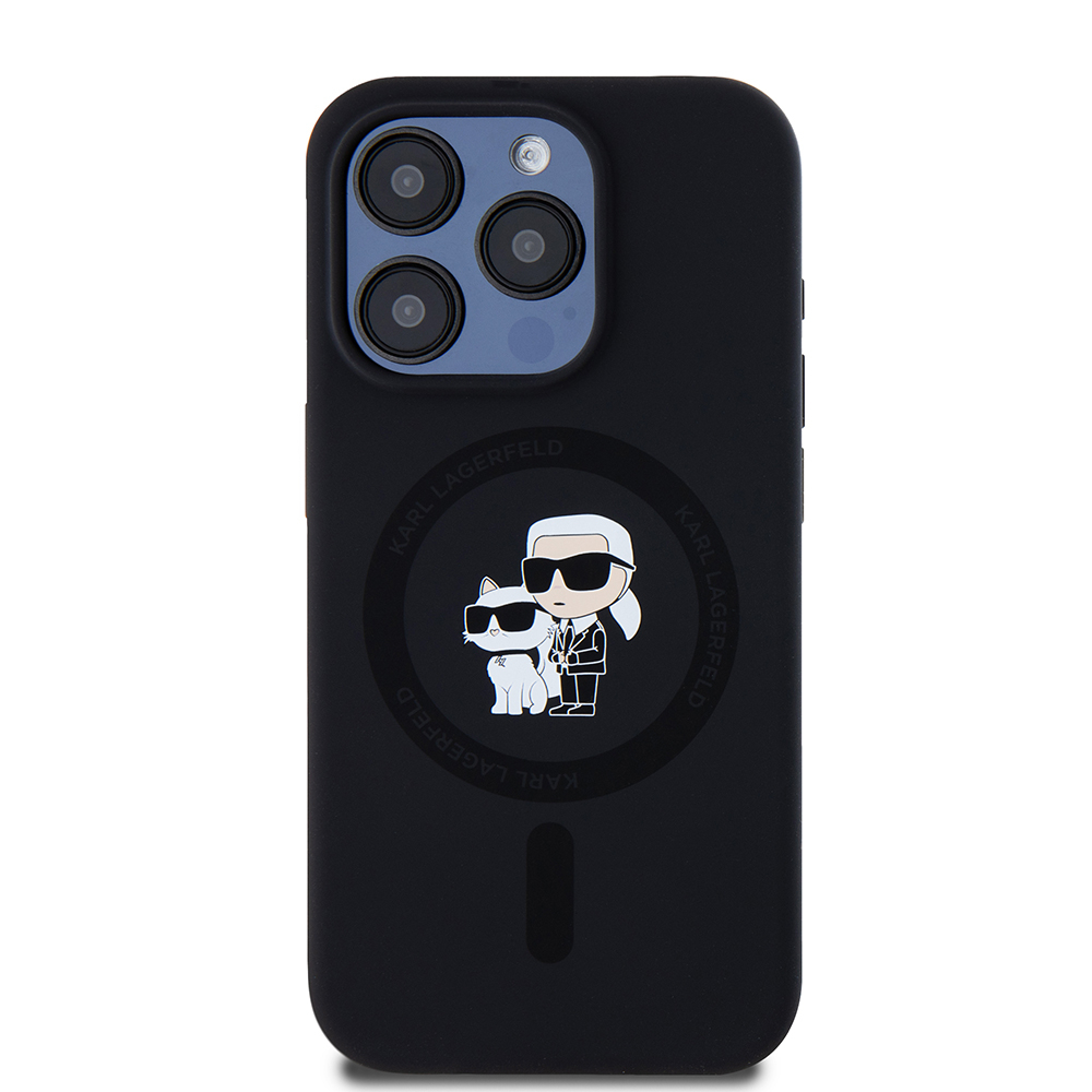 Husa pentru iPhone 15 Pro - Karl Lagerfeld Silicone MagSafe  - Karl&Choupette [3]