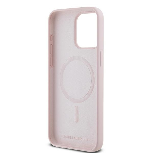 Husa pentru iPhone 15 Pro - Karl Lagerfeld Silicone MagSafe  - Pink Karl&Choupette [2]