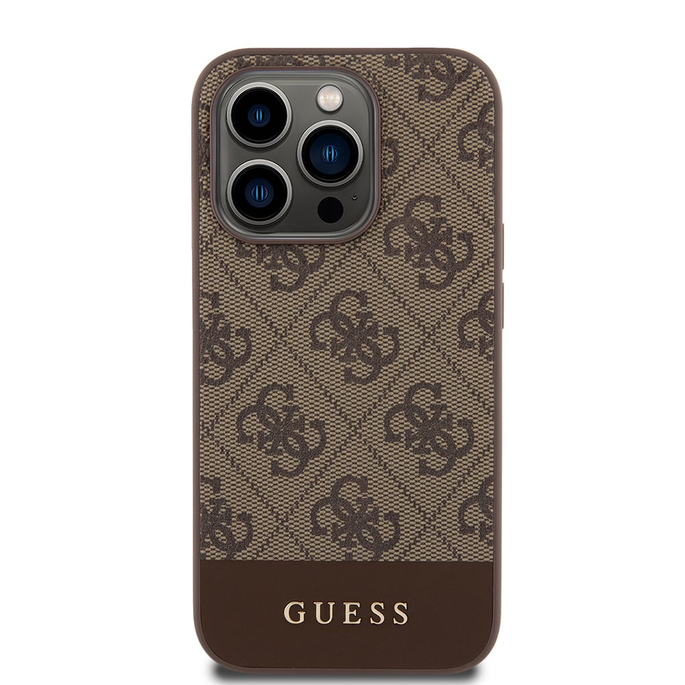 Husa pentru iPhone 15 Pro Max - Guess Hardcase 4G Stripe Collection  - Brown [2]
