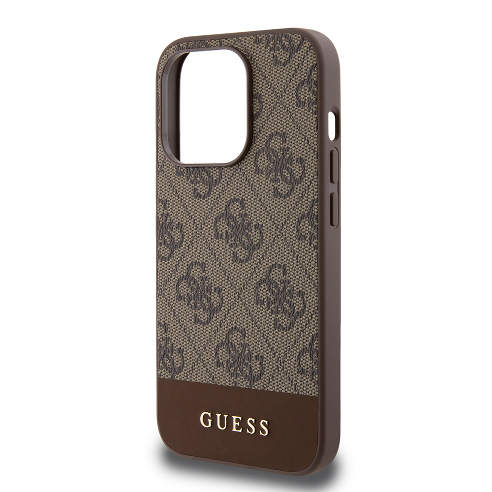 Husa pentru iPhone 15 Pro Max - Guess Hardcase 4G Stripe Collection  - Brown [5]