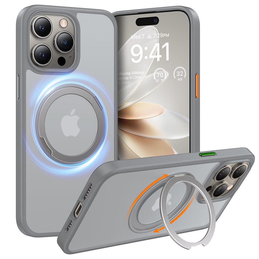 Husa pentru iPhone 15 Pro Max - Torras Ostand Pro Series - Titanium Grey [1]
