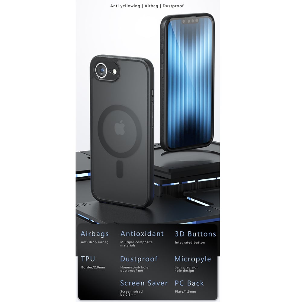 Husa pentru iPhone 15 - Techsuit PureFrost MagSafe - Frosted Black [2]