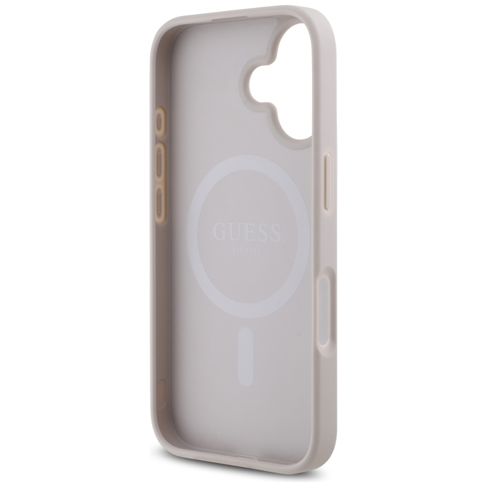 Husa pentru iPhone 16 - Guess 4G Small and Classic Logo MagSafe  - Pink [3]