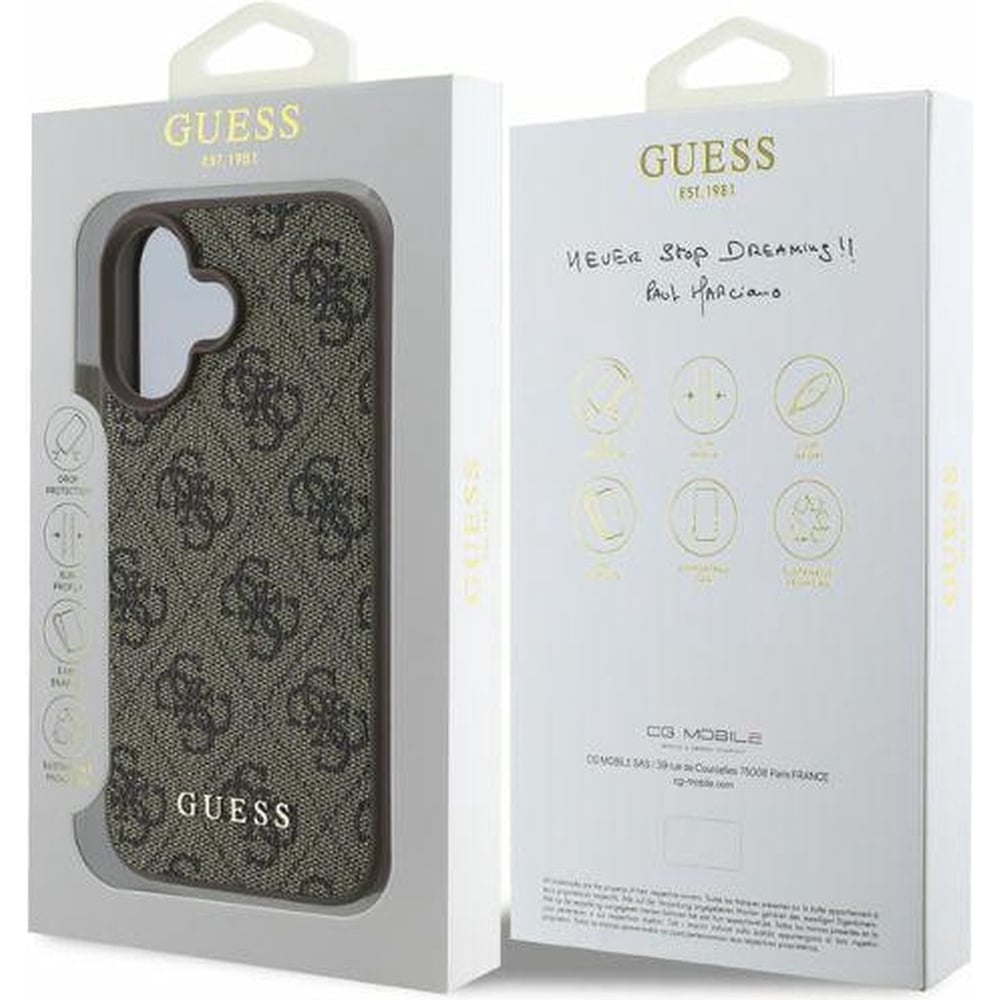 Husa pentru iPhone 16 - Guess Hardcase 4G Classic  - Brown [5]