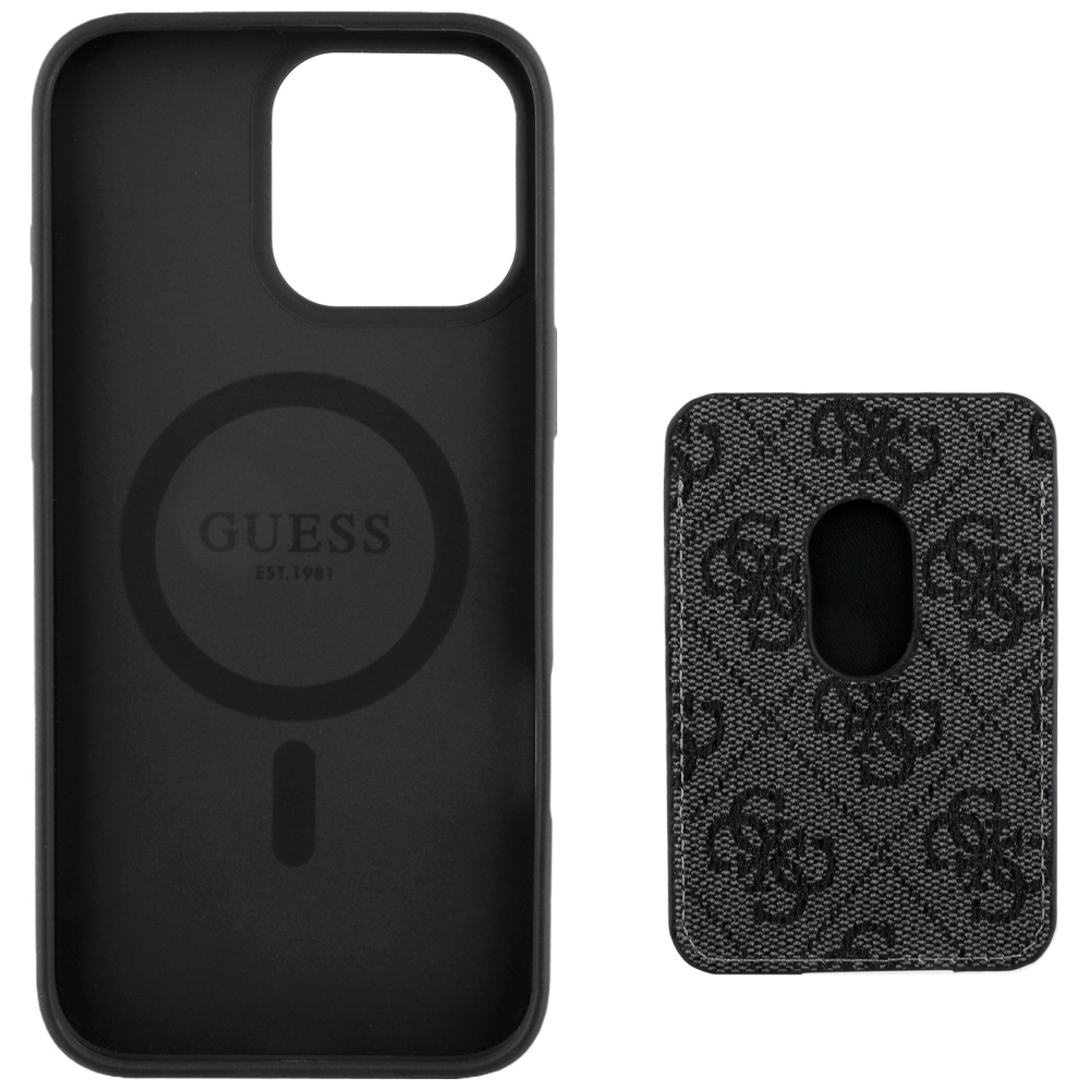 Husa pentru iPhone 16 Pro Max - Guess Cardslot 4G Stripes MagSafe (GUBPHCP16XP4RPSK) - Black [4]