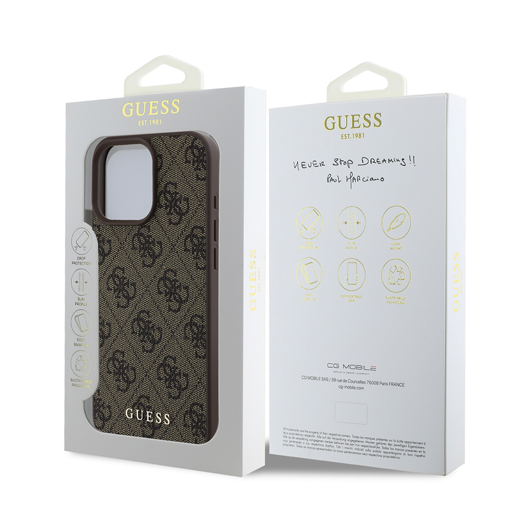 Husa pentru iPhone 16 Pro Max - Guess Hardcase 4G Classic  - Brown [7]
