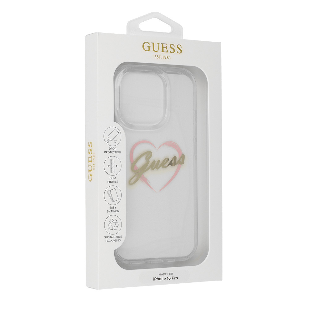 Husa pentru iPhone 16 Pro Max - Guess Hardcase IML Heart  - Clear [7]