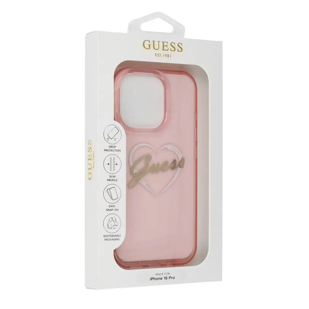Husa pentru iPhone 16 Pro Max - Guess Hardcase IML Heart  - Pink [7]