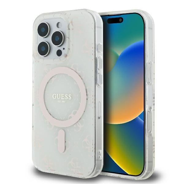 Husa pentru iPhone 16 Pro Max - Guess IML 4G Background MagSafe - White [6]