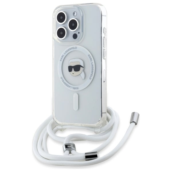Husa pentru iPhone 16 Pro Max - Karl Lagerfeld IML Crossbody MagSafe  - Transparent Karl Head [1]