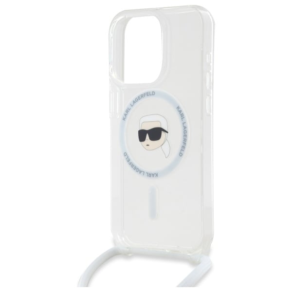 Husa pentru iPhone 16 Pro Max - Karl Lagerfeld IML Crossbody MagSafe  - Transparent Karl Head [2]