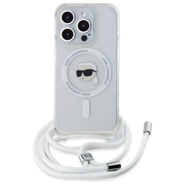 Husa pentru iPhone 16 Pro Max - Karl Lagerfeld IML Crossbody MagSafe  - Transparent Karl Head [3]