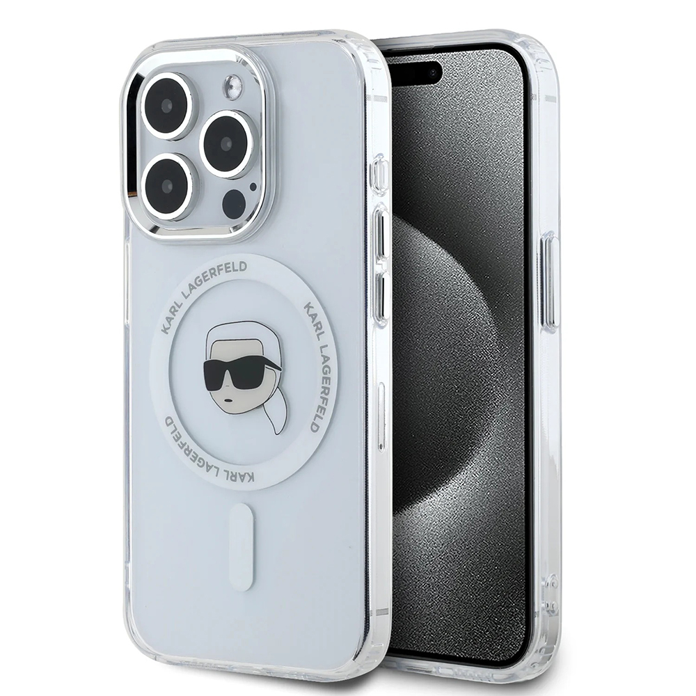 Husa pentru iPhone 16 Pro Max - Karl Lagerfeld IML MagSafe  - White Karl`s Head [1]