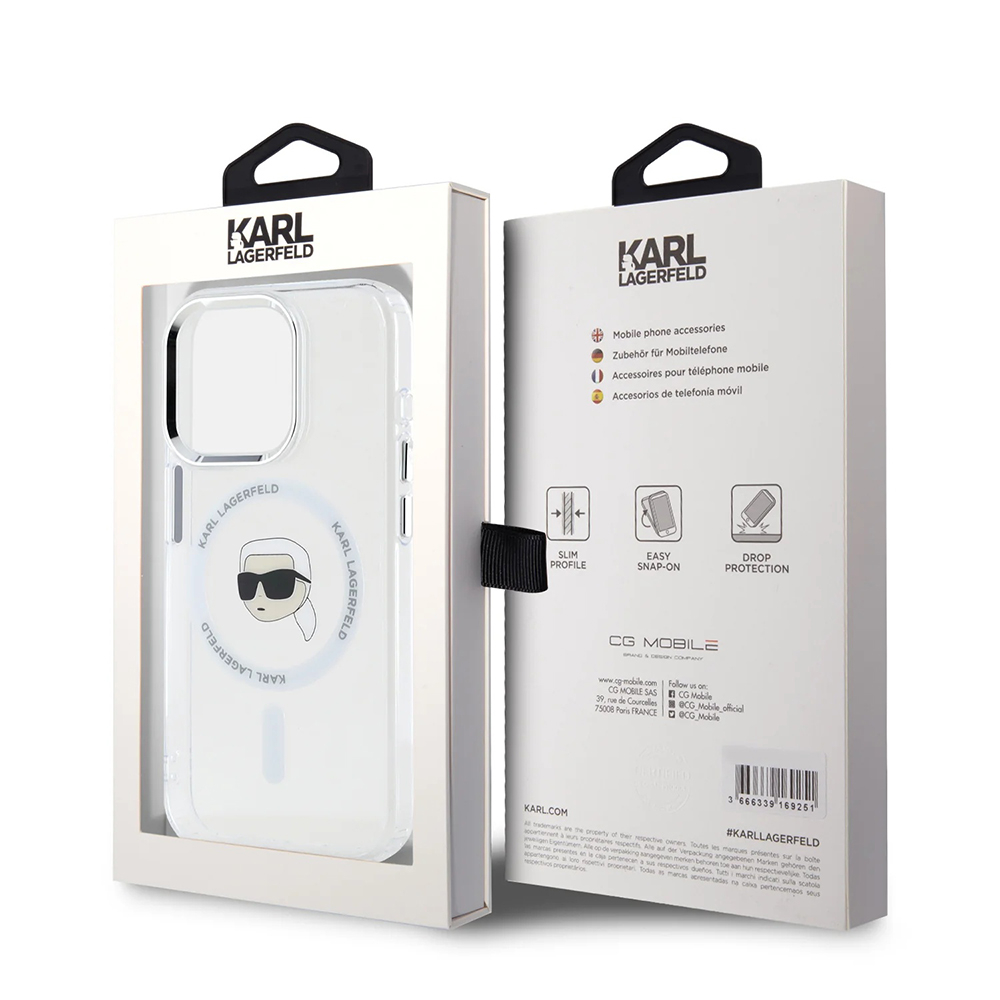 Husa pentru iPhone 16 Pro Max - Karl Lagerfeld IML MagSafe  - White Karl`s Head [5]