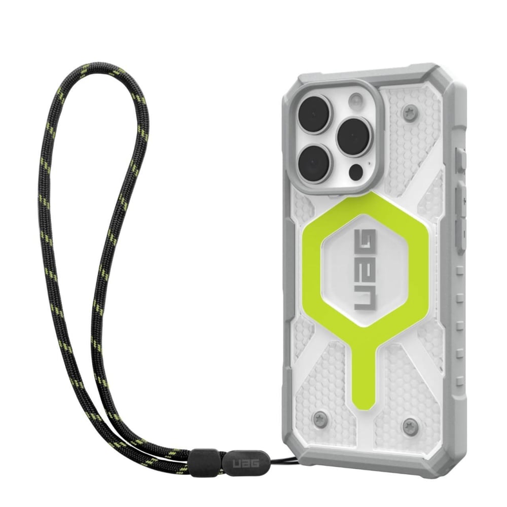 Husa pentru iPhone 16 Pro Max - UAG Pathfinder Clear MagSafe - Active Neon Lanyard [2]
