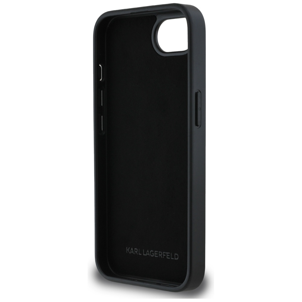 Husa pentru iPhone 16e - Karl Lagerfeld Hardcase Glitter Fixed (KLHCPSE4PFGKCPS) - Silver Karl&Choupette Head [5]