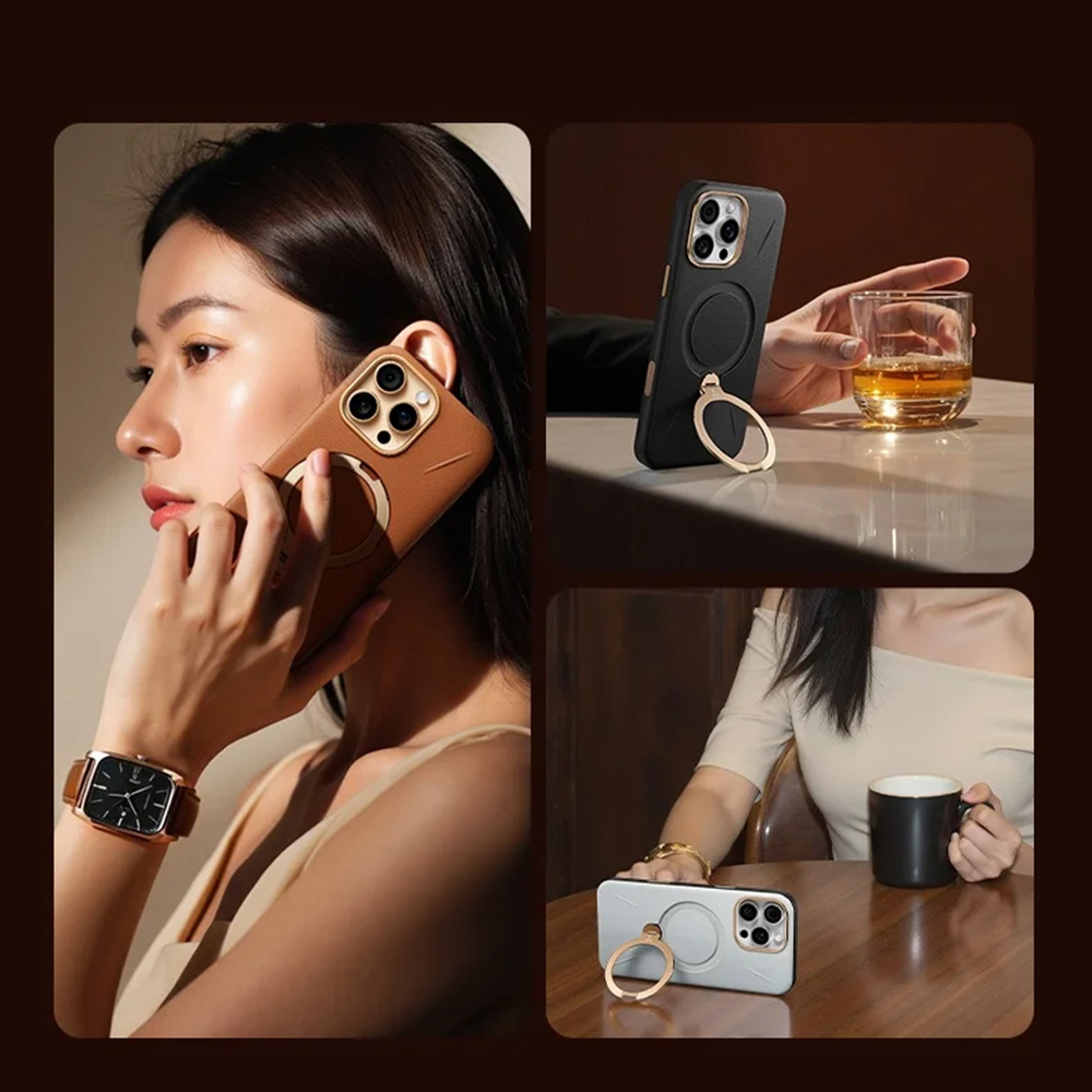 Husa pentru iPhone 17 Pro Max - Torras QPRO Leather Series - Brown [4]