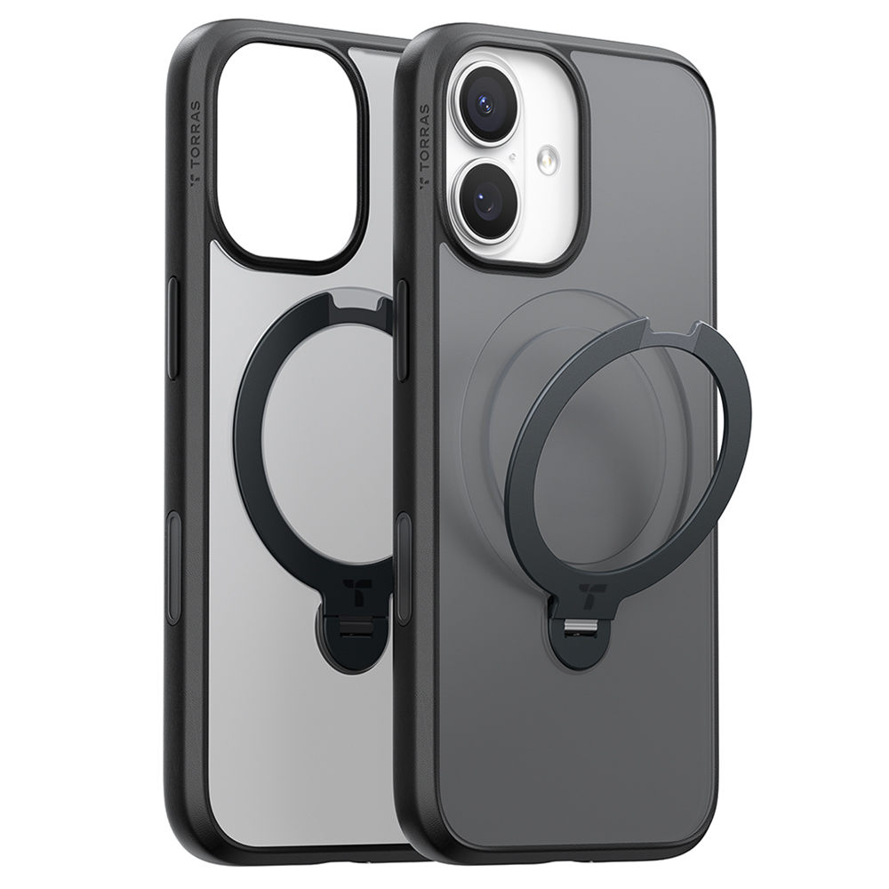 Husa pentru iPhone 17 - Torras Ostand Spin MagSafe Series - Black [1]