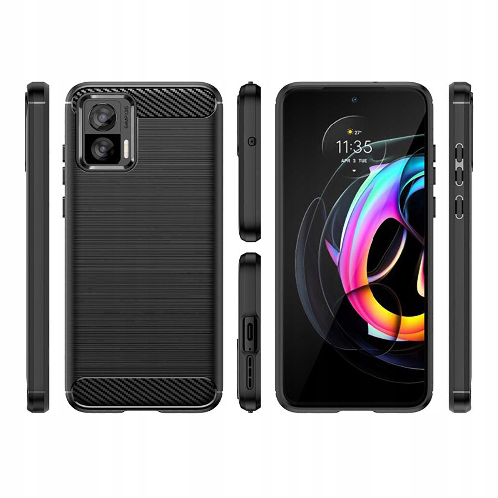 Husa pentru Motorola Edge 30 Neo - Techsuit Carbon Silicone - Black [2]
