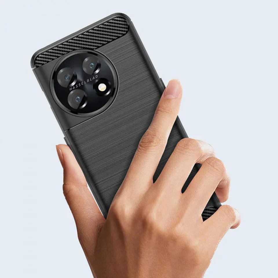 Husa pentru OnePlus 11 - Techsuit Carbon Silicone - Black [3]